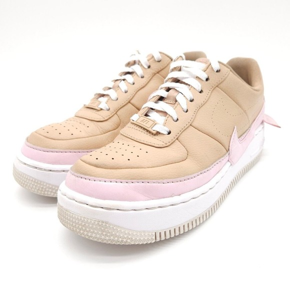 Nike (Womens 8.5) Air Force 1 Jester XX Bio Beige Pink Lace Up Sneaker Shoes - Picture 2 of 10